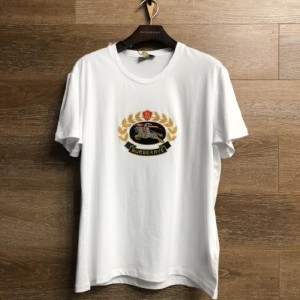 博柏利Tシャツ博柏利白戦馬麦穂バッジ半袖Tシャツ