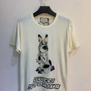 グッチTシャツグッチ男女同型うさぎTシャツ