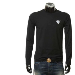 Aprio Armani camiseta de cuello redondo de manga larga estándar de águila larga para hombres