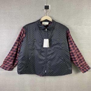 Chaqueta masculina Gucci chaqueta de abrigo empalmada versión relajada de la moda oto?o - invierno