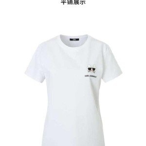 カール?ラガーフェルドレディースTシャツカールラガーフェルドoutletsキャラクター装飾TシャツレディースLサイズ