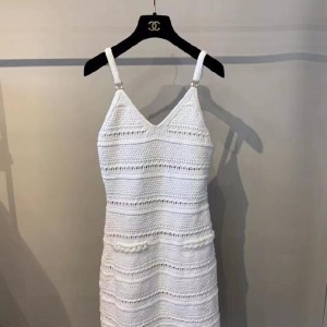 Vestido de mujer Chanel tejido vestido de tirantes elásticos talla 36