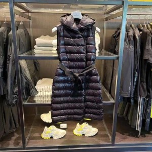 Chaqueta de plumón de la Sra. mengkou moncler chaleco largo de la Sra. mengkou