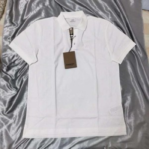 Bobery camisa polo de cuello blanco a cuadros de manga corta para hombres