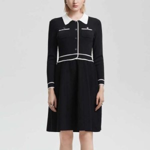 Vestido de mujer Karl Lagerfeld Karl Lagerfeld nuevo vestido de punto de manga corta de estilo Lafayette en primavera mujer