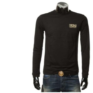 Aprio Armani hombres de manga larga casual y camiseta de cuello redondo de manga larga