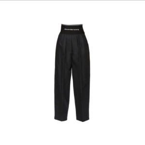 Pantalones casuales de la Sra. Alexander wang, pantalones negros de cintura alta y piernas anchas de wang, talla 4