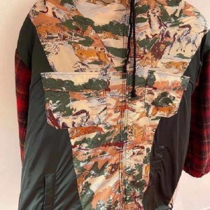 Chaqueta masculina Gucci empalme de estampado de tendencia oto?o - invierno más chaqueta de abrigo de terciopelo