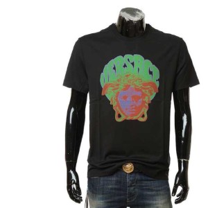 Versace Men s Short Sleeve Painting Medusa Fashion Short Sleeve Round neck T - shirt