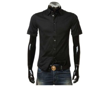 Camisa masculina anprio Armani camisa de algodón mercerizado para adelgazar camisa casual de manga corta