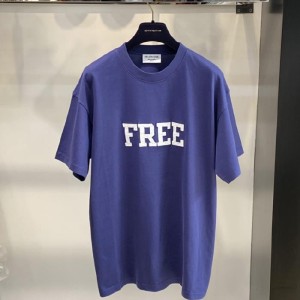 パリの旧家Tシャツ男女同じ紺色純綿レトロFreeシートスポーツカジュアル半袖TシャツSサイズ