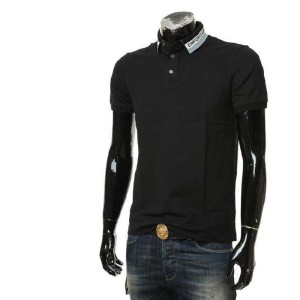 Aprio Armani camisa polo de manga corta para hombres con letras de cuello de manga corta