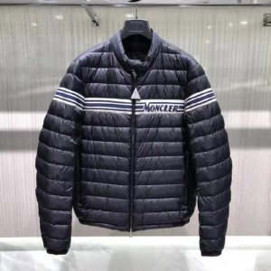 Chaqueta de plumón para hombres de boca mongola clásico azul oscuro renald punto logotipo chaqueta de plumón corto de terciopelo talla 3