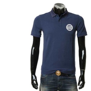 Aprio Armani camisa polo de manga corta impresa con letras de manga corta para hombres