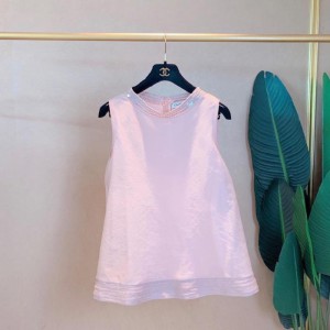 Blusa de la Sra. Dior - blusa rosa Christian sin mangas