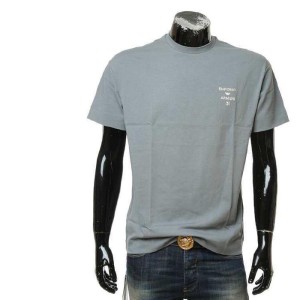 Aprio Armani camiseta de cuello redondo de manga corta para hombres águila de manga corta estándar de algodón mercerizado para hombres