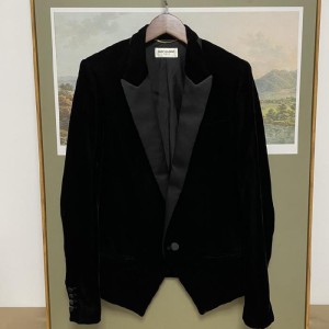 Chaqueta Yves Saint Laurent chaqueta chaqueta de chaqueta de terciopelo negro