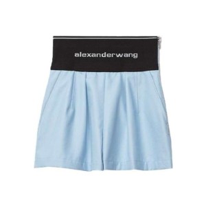 Pantalones cortos de la Sra. Alexander Wang pantalones cortos de cintura alta pantalones cortos de letras azules de 2 yardas