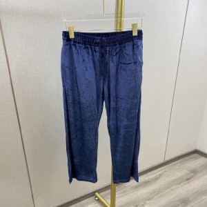 Pantalones casuales para hombres Versace pantalones de terciopelo azul oscuro en oto?o e invierno pantalones rectos relajados