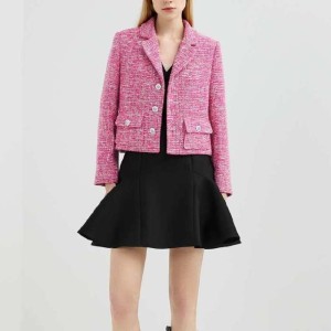 Chaqueta de la Sra. Karl Lagerfeld peque?a fragancia Tweed chaqueta corta mujer l