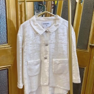 Blusa de la Sra. Chanel Chanel 2012 chaqueta de lentejuelas blancas