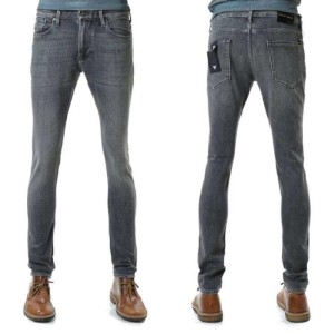 Aprio Armani Jeans masculinos águila marca de lavado viejo pantalones delgados jeans