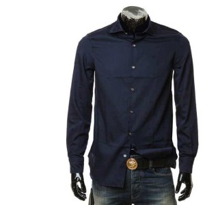 Camisa masculina anprio Armani halcón estampado oscuro camisa delgada de manga larga