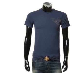 Aprio Armani camiseta elástica para hombres con águila de manga corta