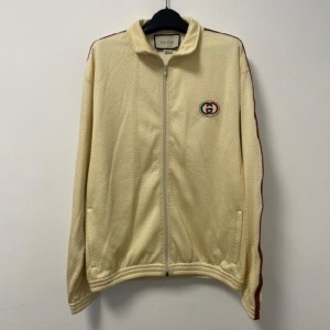 Chaqueta Gucci chaqueta de punto doble G beige Gucci chaqueta deportiva y casual trenzada de cá?amo talla m