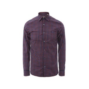 Camisa masculina Burberry clásico caballo de guerra masculino bordado azul algodón vintage camisa de manga larga a cuadros l