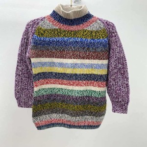 Blusa de la Sra. bobery blusa de suéter de colores de cuello alto en oto?o e invierno