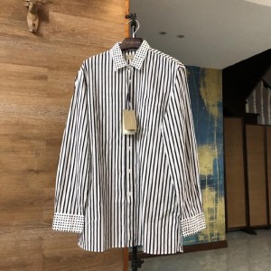 Camisa de hombre bobelli camisa de manga larga bobelli de hombre a rayas blancas y negras