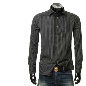 Aprio Armani camisa masculina halcón rayado camisa delgada de manga larga