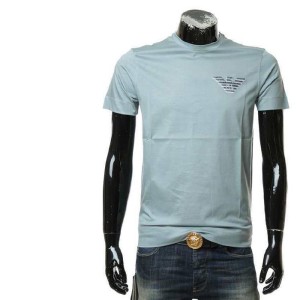 Aprio Armani camiseta de manga corta de cuello redondo de algodón mercerizado con patrón animal de manga corta para hombres