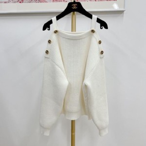 Blusa de la Sra. Louis Vuitton blusa de punto de tirantes blancos Louis Vuitton talla s