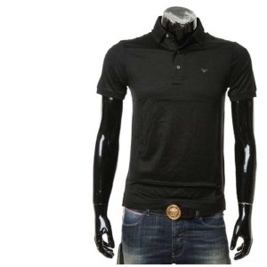 Aprio Armani camisa polo de manga corta de algodón mercerizado estándar águila de manga corta para hombres