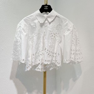 Blusa de la Sra. Isabel Maran blusa Isabel Marant blusa estampada hueca blanca talla 34