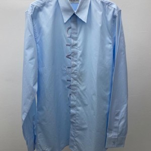 Chaqueta masculina Givenchy camisa de solapa azul claro de manga larga para hombres