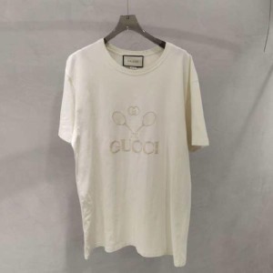 Camiseta de raqueta de tenis blanca Gucci