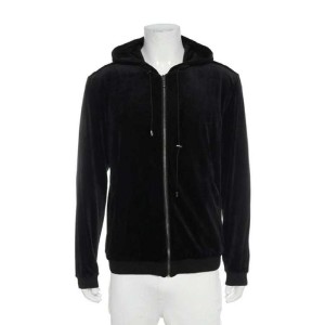 Chaqueta de Versace para hombres chaqueta de terciopelo bordada con capucha