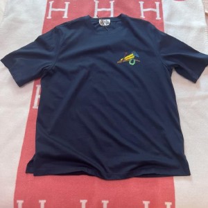 Camiseta Hermes con estampado de pony de colores para hombres y mujeres