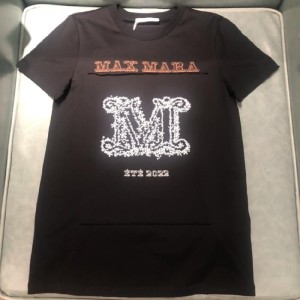 マックスマーラレディースTシャツ黒系チャイナ（CHN）S