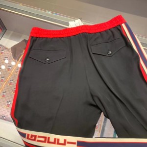 Gucci pantalones casuales masculinos Gucci pantalones de ba?o con tirantes elásticos a rayas masculinos