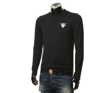 Aprio Armani camiseta de cuello redondo de manga larga estándar de águila larga para hombres