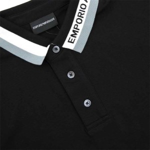 Aprio Armani camisa polo de manga corta para hombres con letras de cuello de manga corta